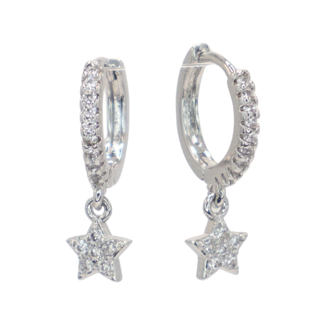 Pendientes Aro Brillo Estrella