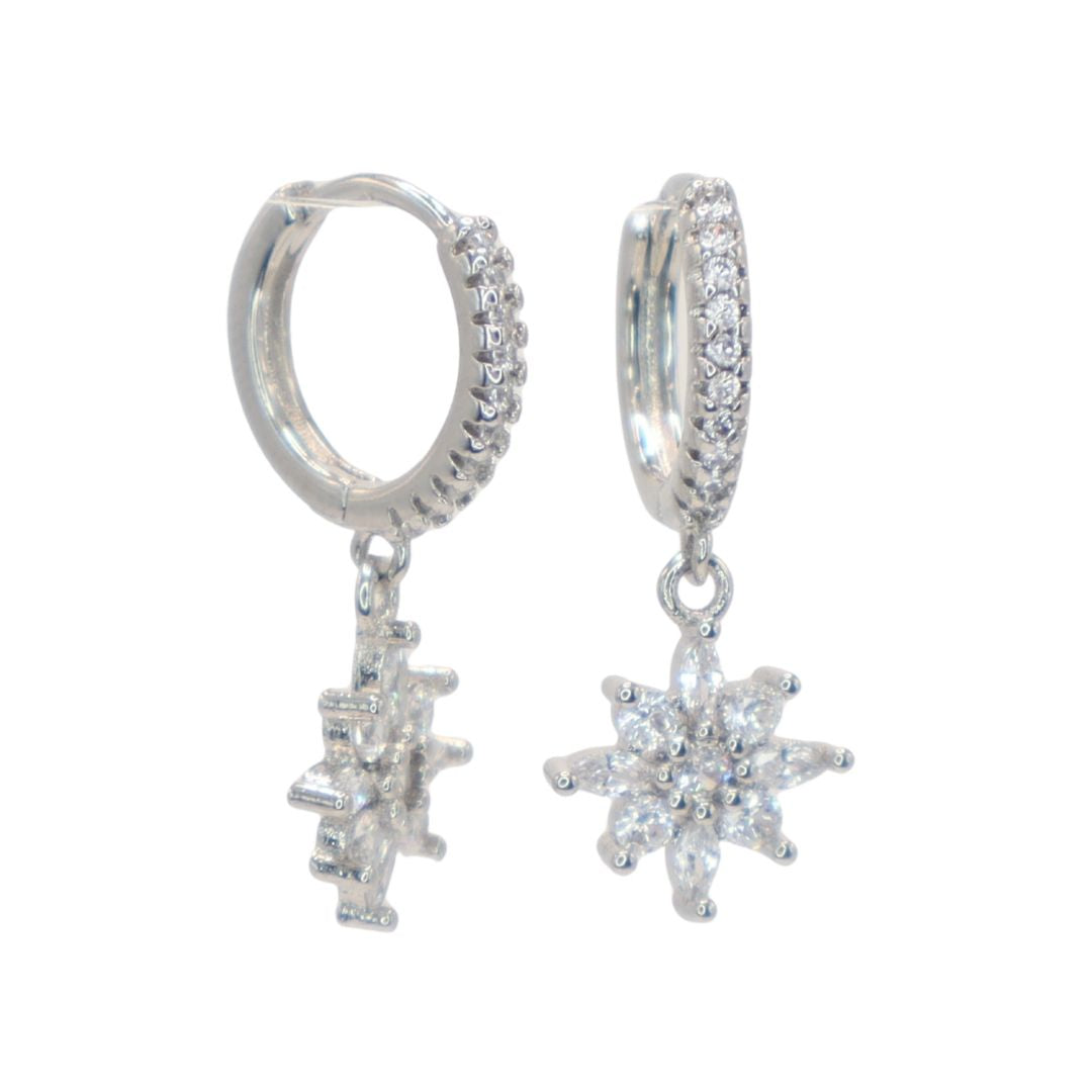 Pendientes Aro Brillo Flor