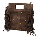 Bolso de Ante con Flecos y Tachuelas