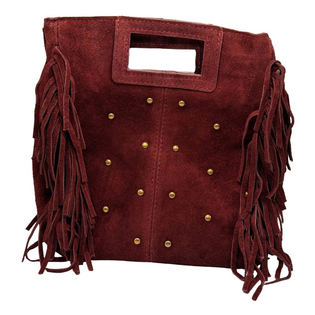 Bolso de Ante con Flecos y Tachuelas