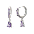 Pendientes Aro Brillos Lila