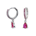 Pendientes Aro Brillos Rosa