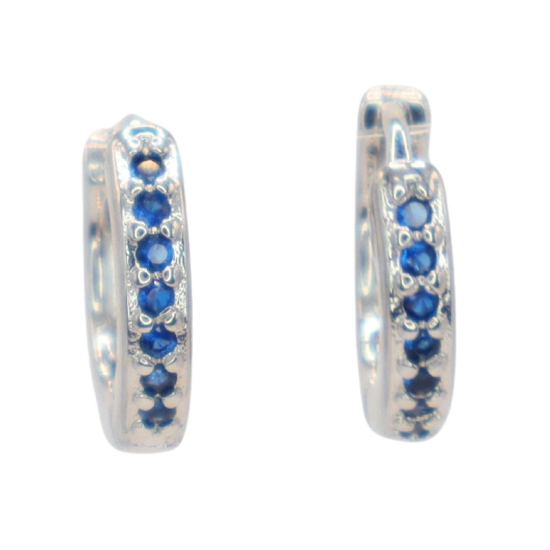 Pendientes Aro Brillo Azul