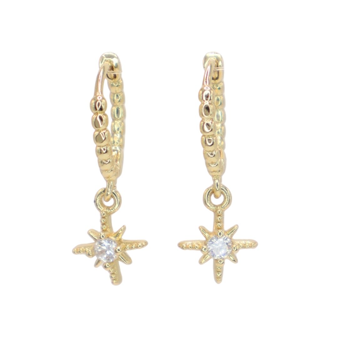 Pendientes Aro Estrella Brillo