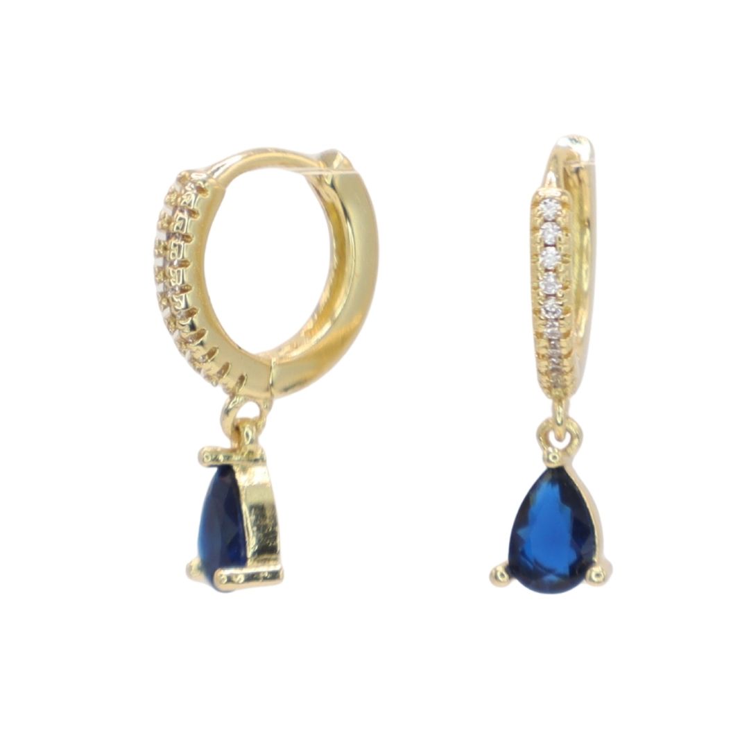 Pendientes Aro Brillo Azul