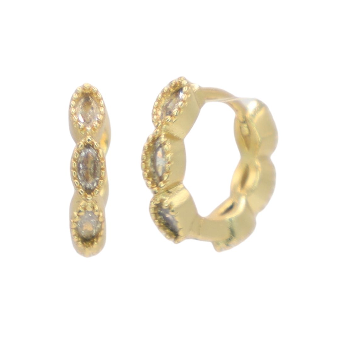 Pendientes Aro Brillo Blanco