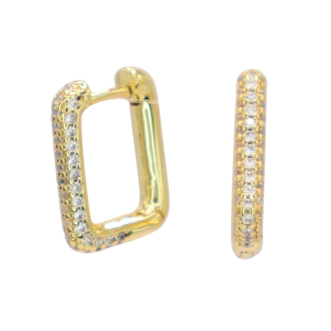 Pendientes Rectángulo Blanco