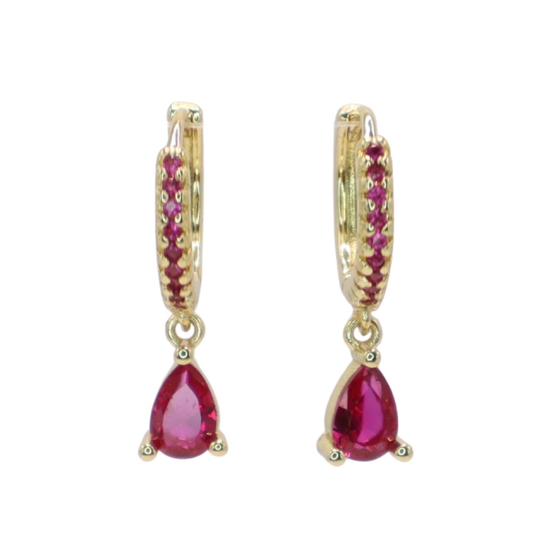 Pendientes Aro Brillo Rosa