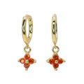 Pendientes Aro Estrella Naranja