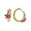 Pendientes Aro Flor Rosa