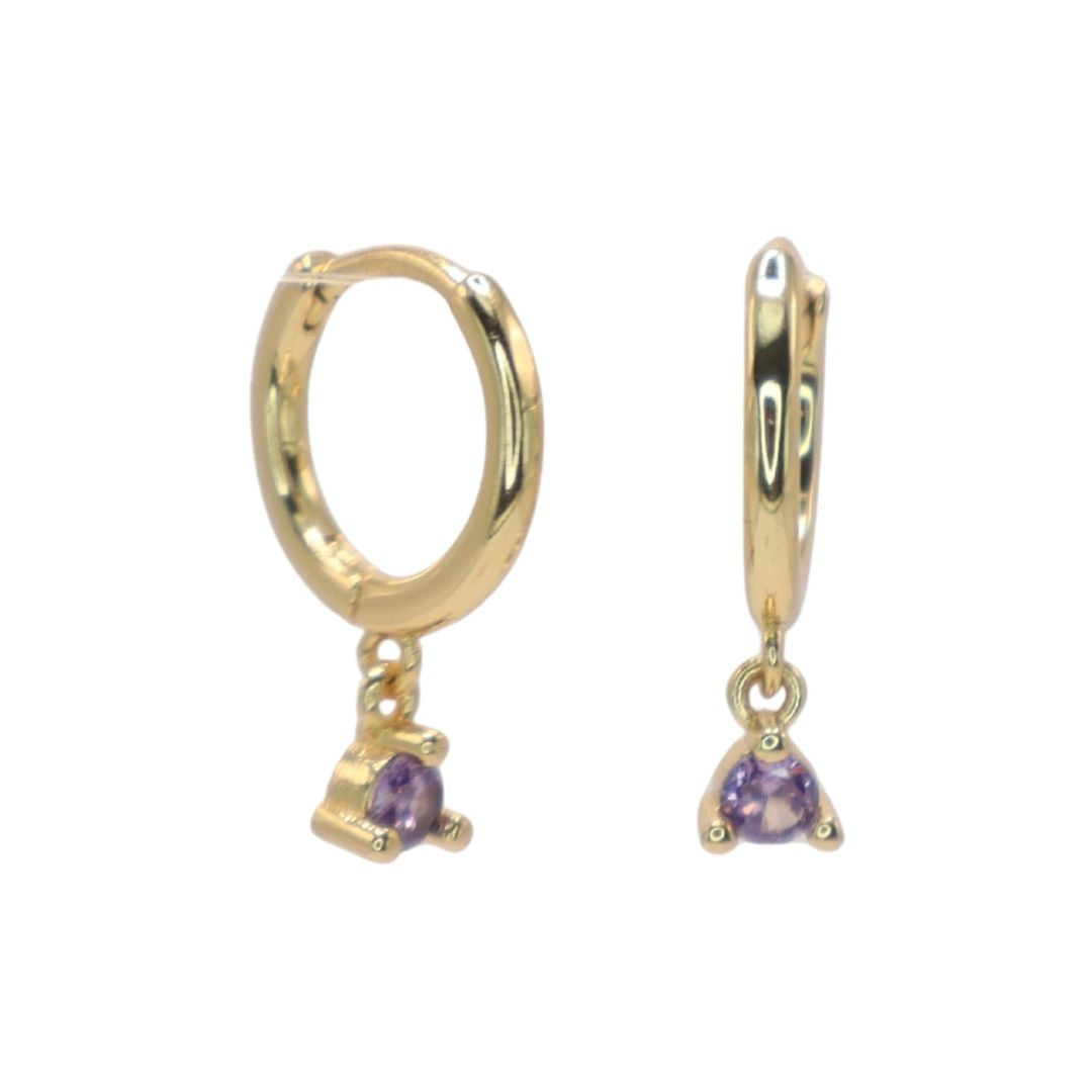 Pendientes Aro Brillo Lila