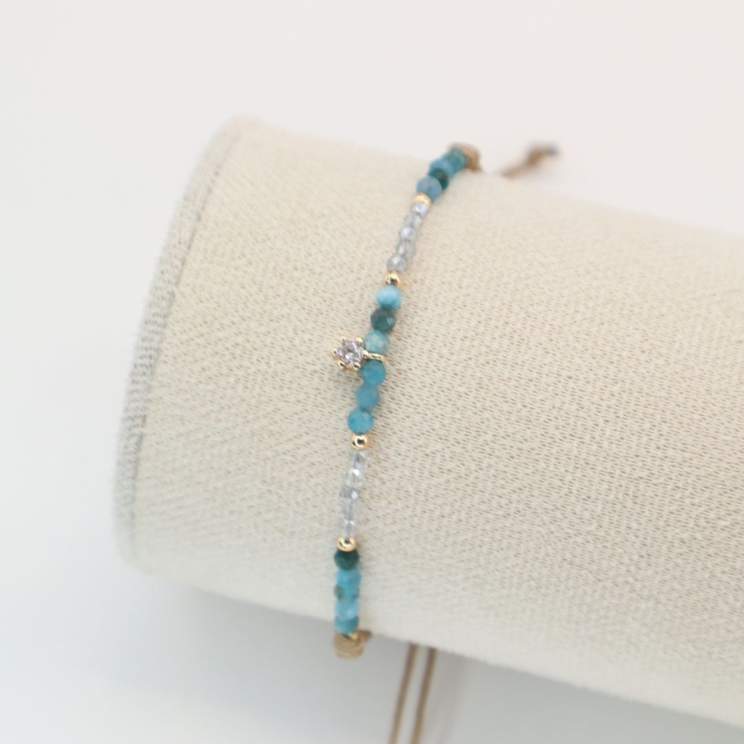 Pulsera Piedras Brillo Azul
