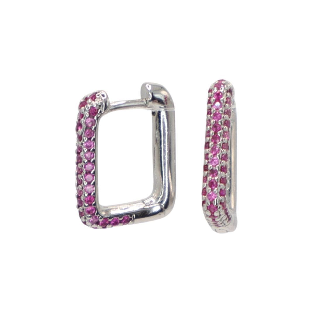Pendientes Rectángulo Rosa